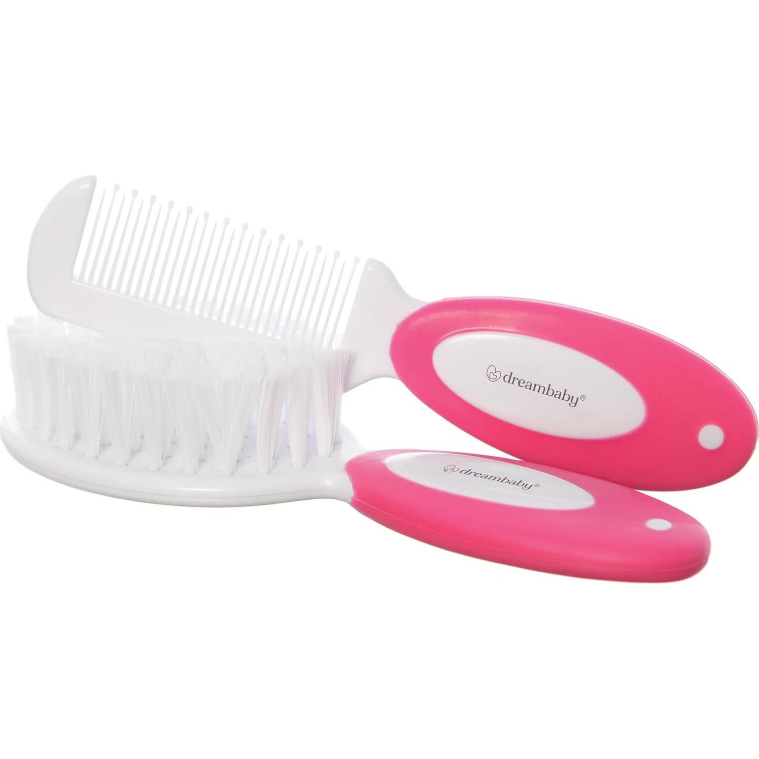 Juego de Cepillo y Peine Dreambaby Deluxe Rosa - Cerdas Suaves