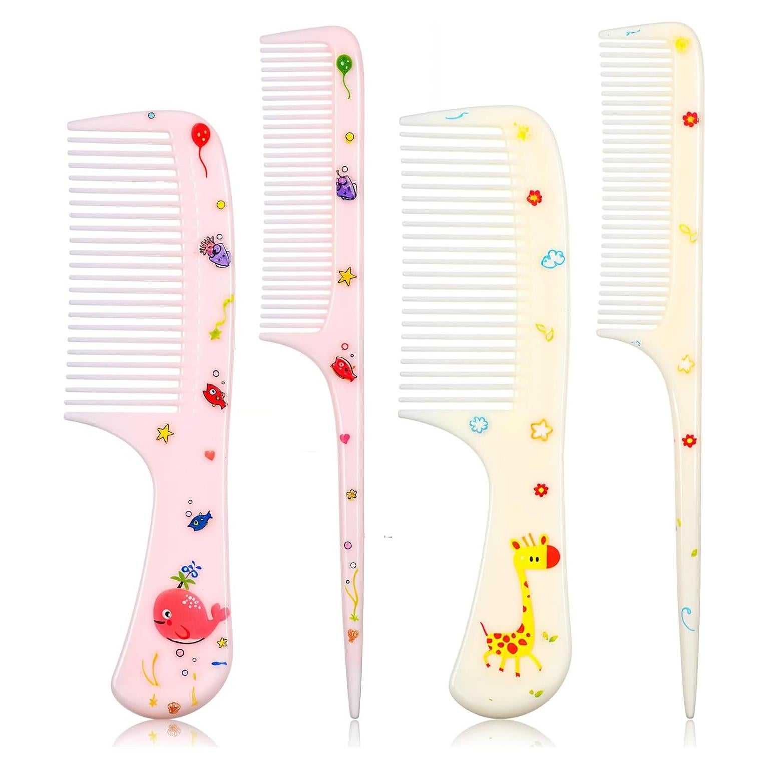 Set de Peines para Bebé Giantree 4 Piezas Rosa y Amarillo