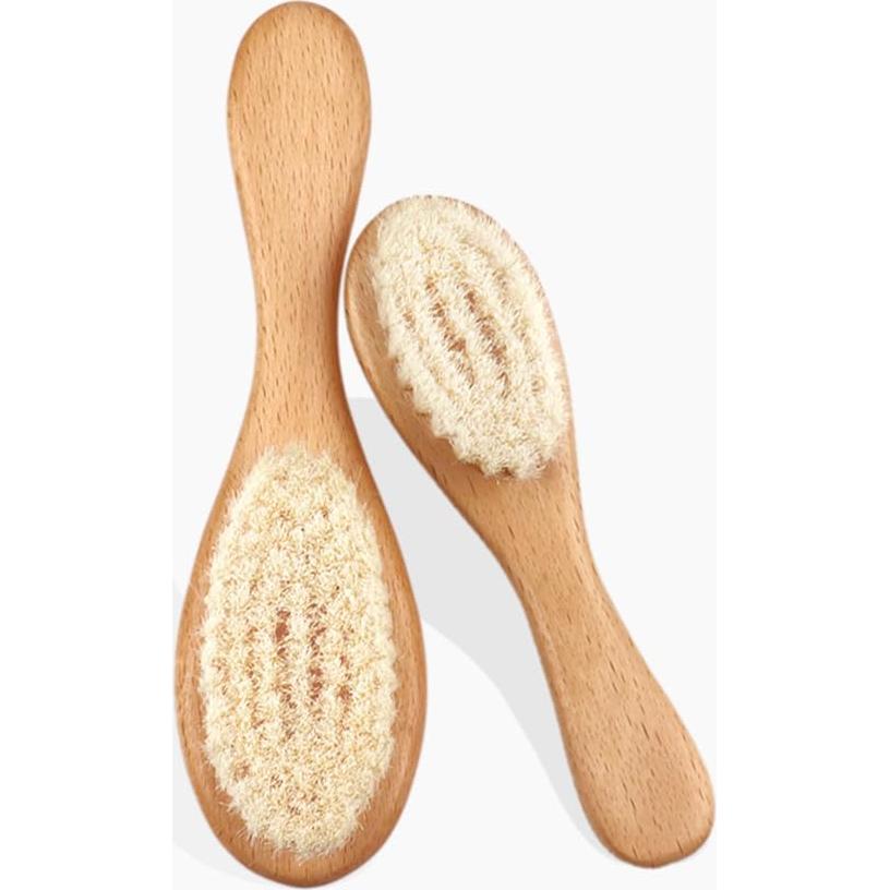 Cepillo de Madera para Bebés BoAn con Cerdas de Cabra Suaves