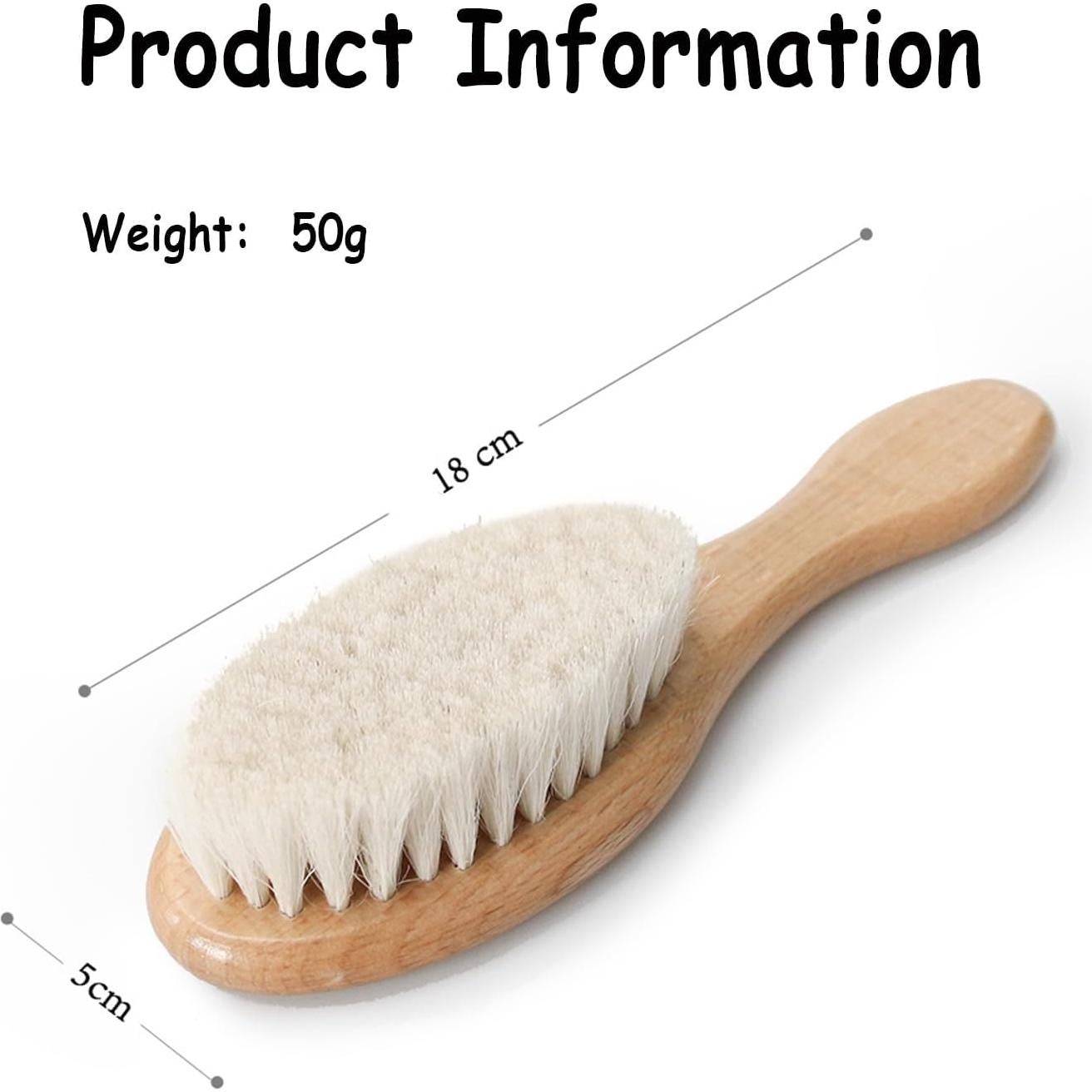 Cepillo de Madera para Bebés BoAn con Cerdas de Cabra Suaves