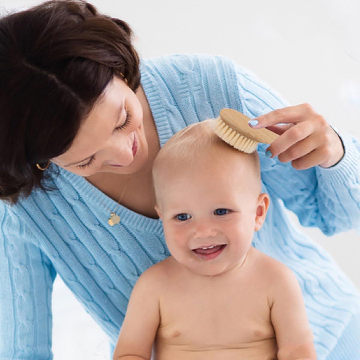 Cepillo de Madera para Bebés BoAn con Cerdas de Cabra Suaves