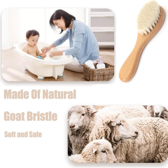 Cepillo para Bebés Szabeisa de Madera Natural con Cerdas de Cabra