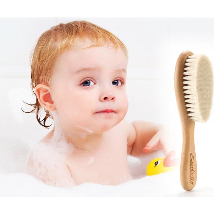 Cepillo para Bebés Szabeisa de Madera Natural con Cerdas de Cabra