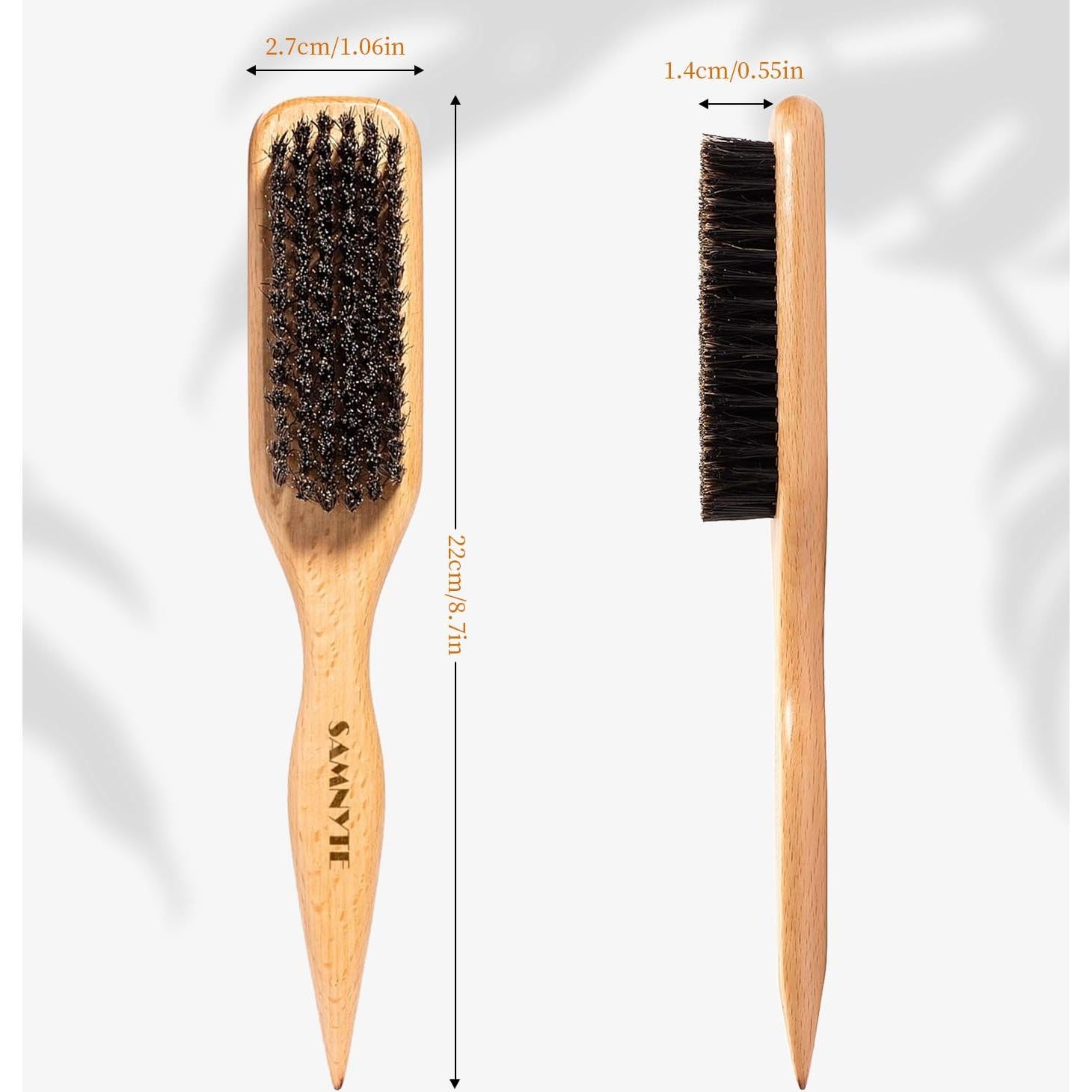 Cepillo de cerdas de jabalí Samnyte para alisar cabello