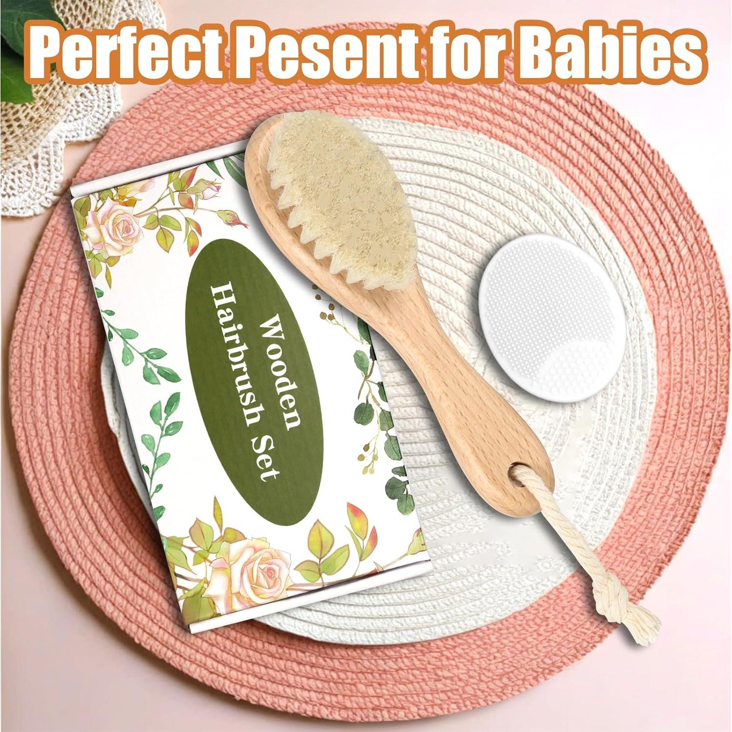 Conjunto de Cepillos para Bebés WXA - Madera y Silicona 2 en 1