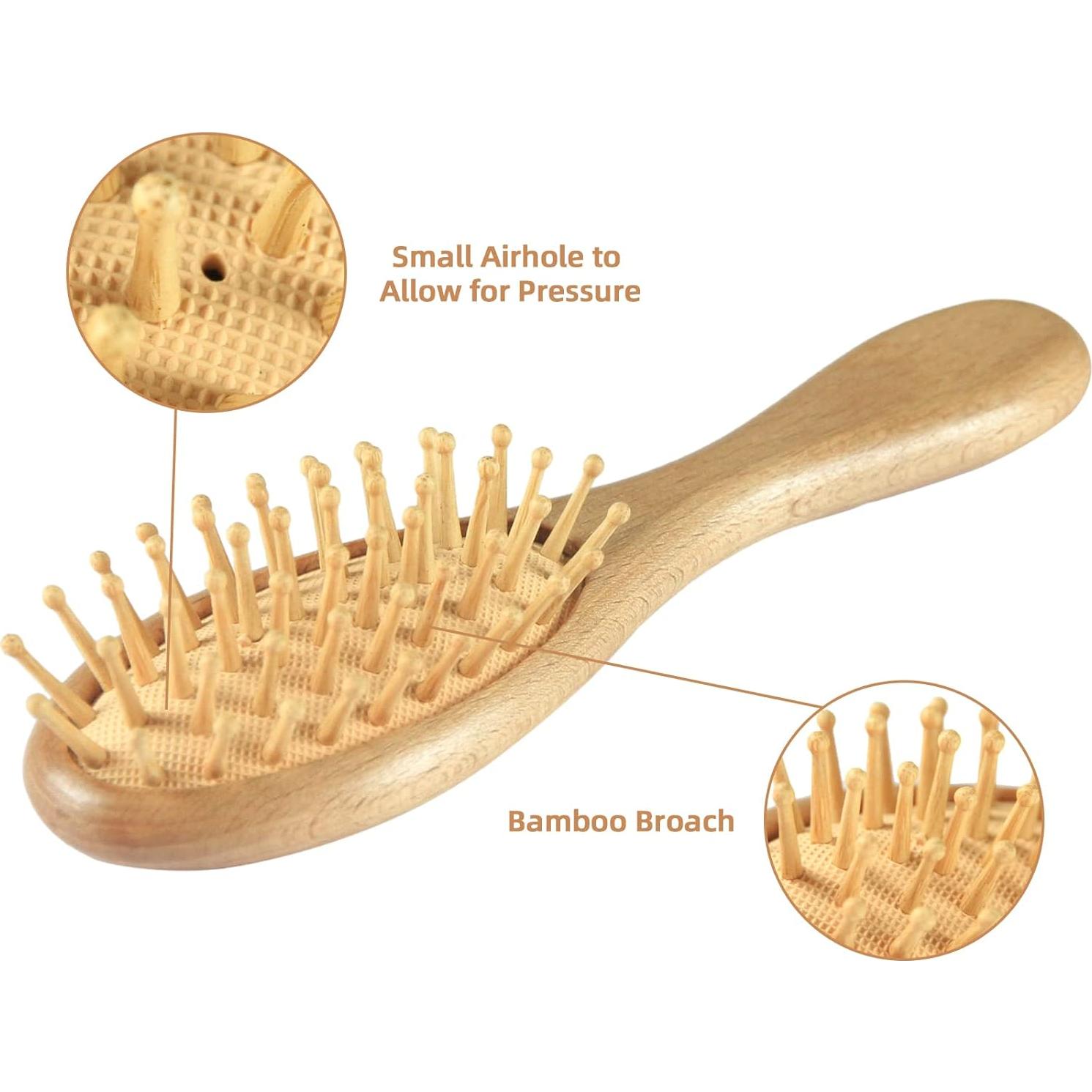 Juego de Cepillo y Peine para Bebés - 4 Piezas de Madera