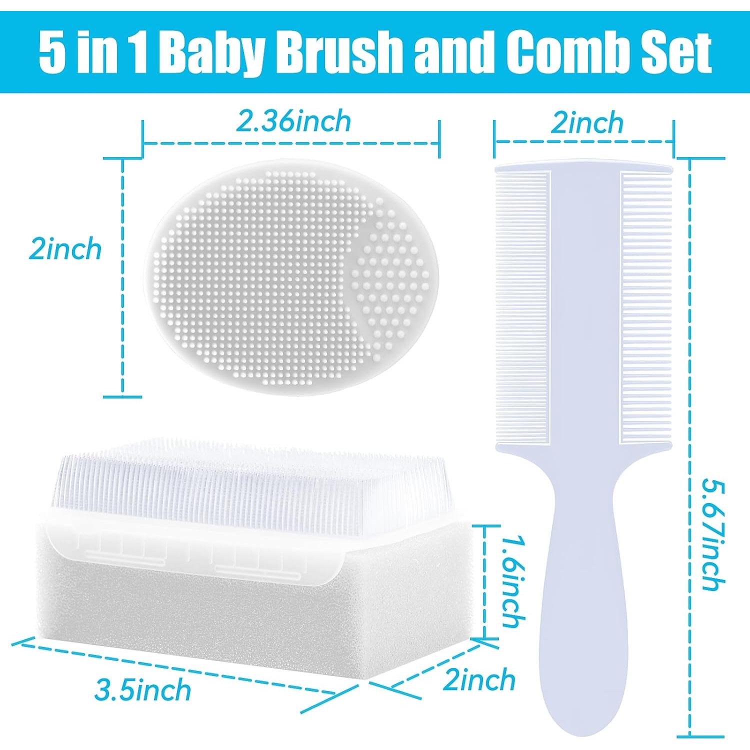 Set de Cepillo y Peine para Bebés PAKENYESHA 5 Piezas Blanco