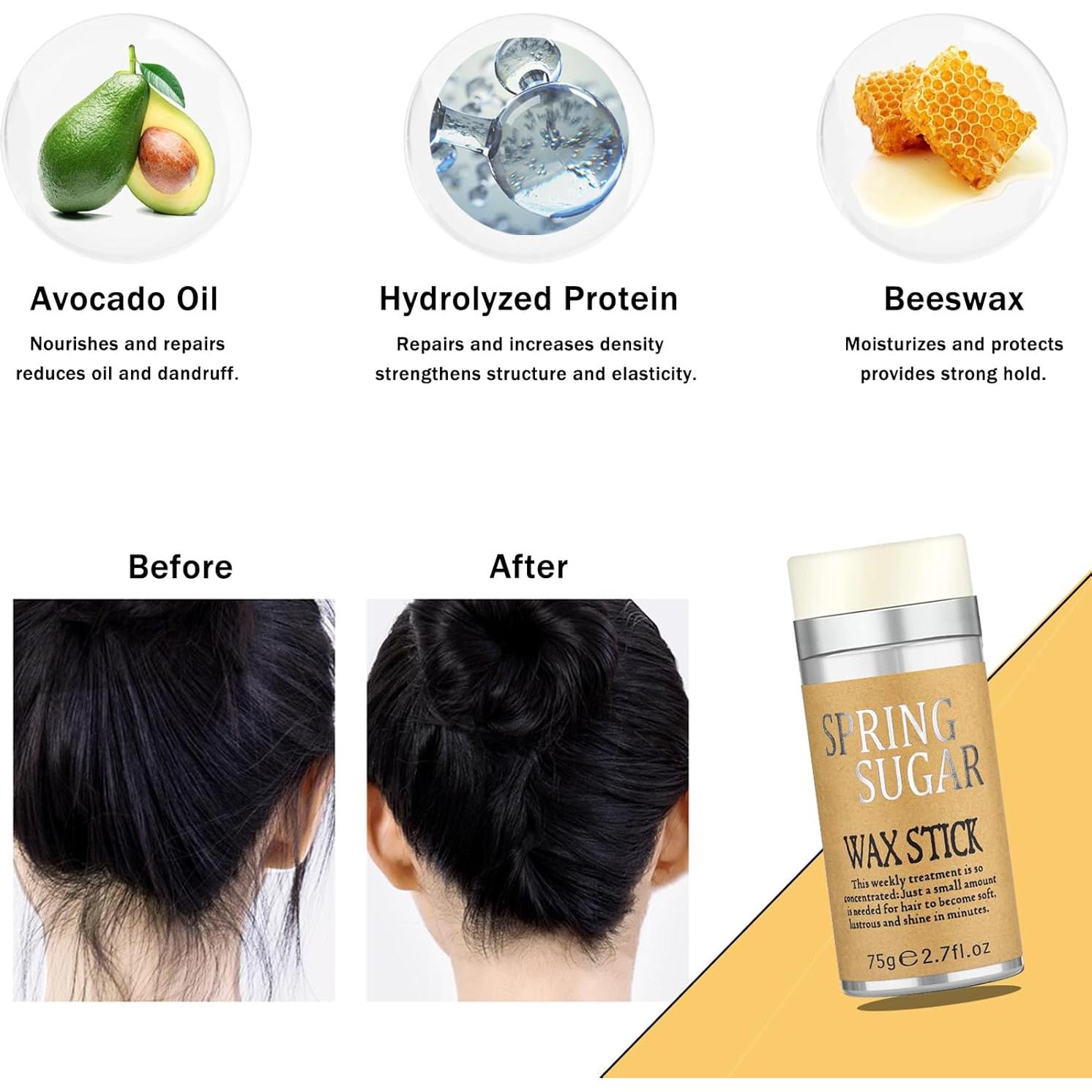 Juego de Cepillo y Barra de Cera SPRINGSUGAR para Cabello Slick Back