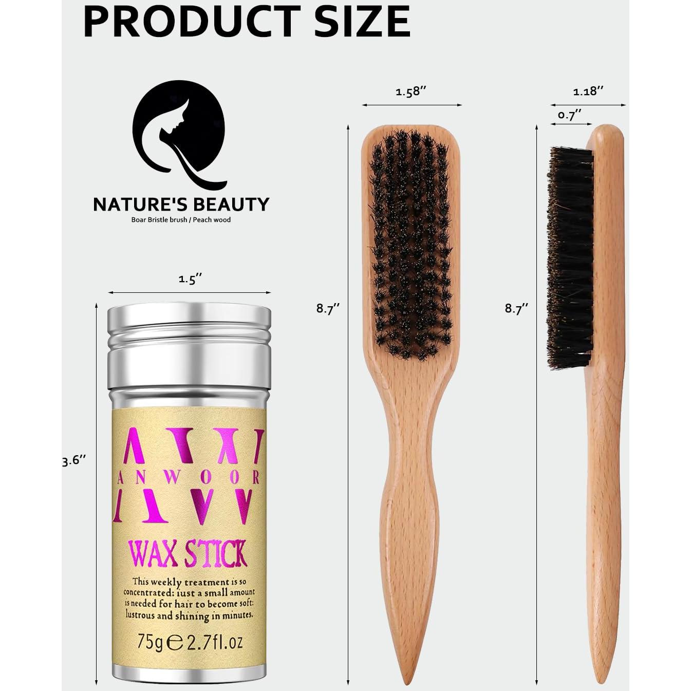 Juego de Cepillo y Cera para Cabello Slick Back AnWoor