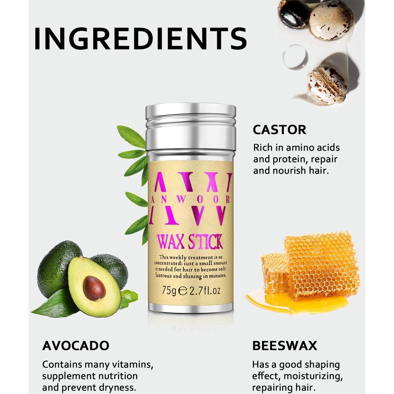 Juego de Cepillo y Cera para Cabello Slick Back AnWoor