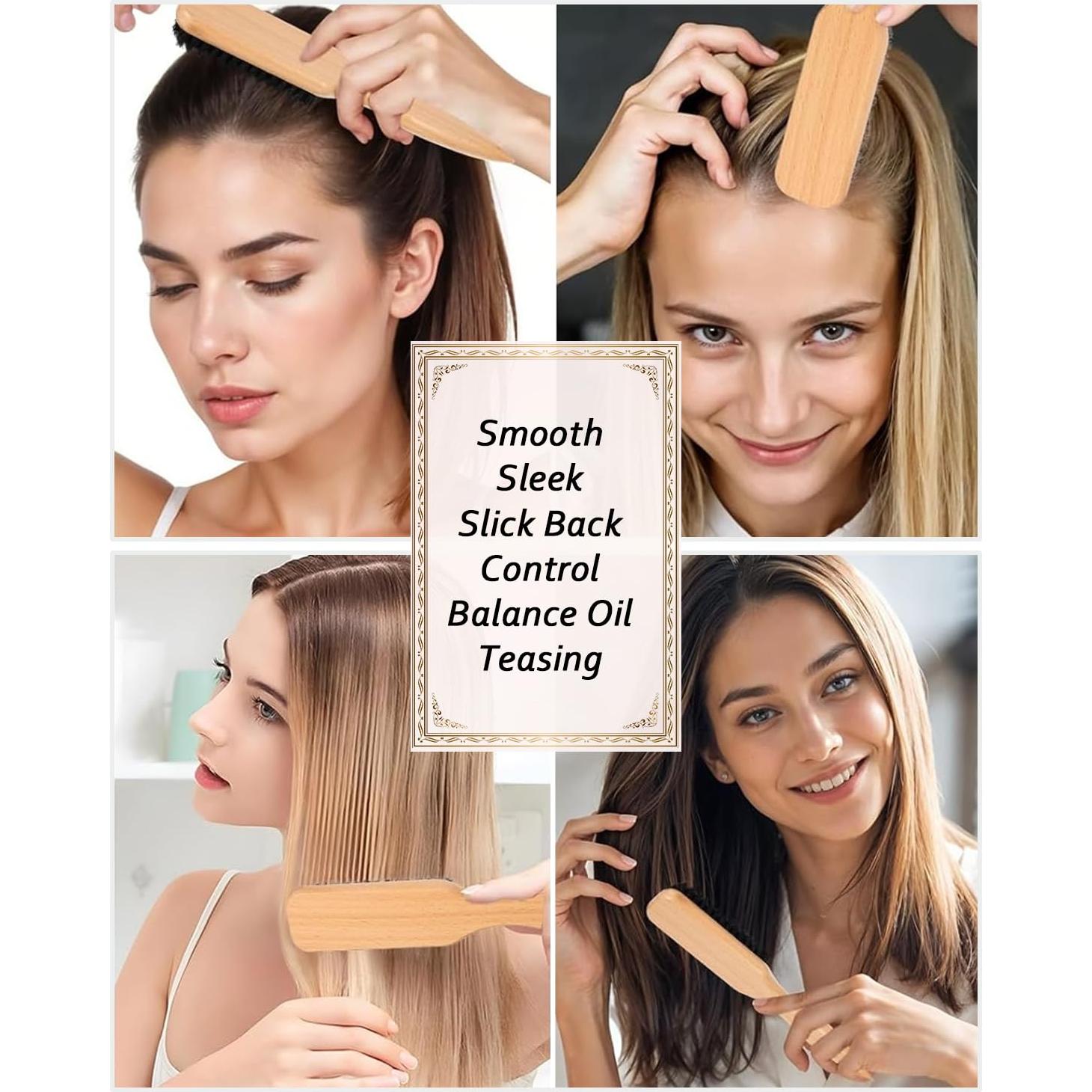 Juego de Cepillo y Cera para Cabello Slick Back AnWoor