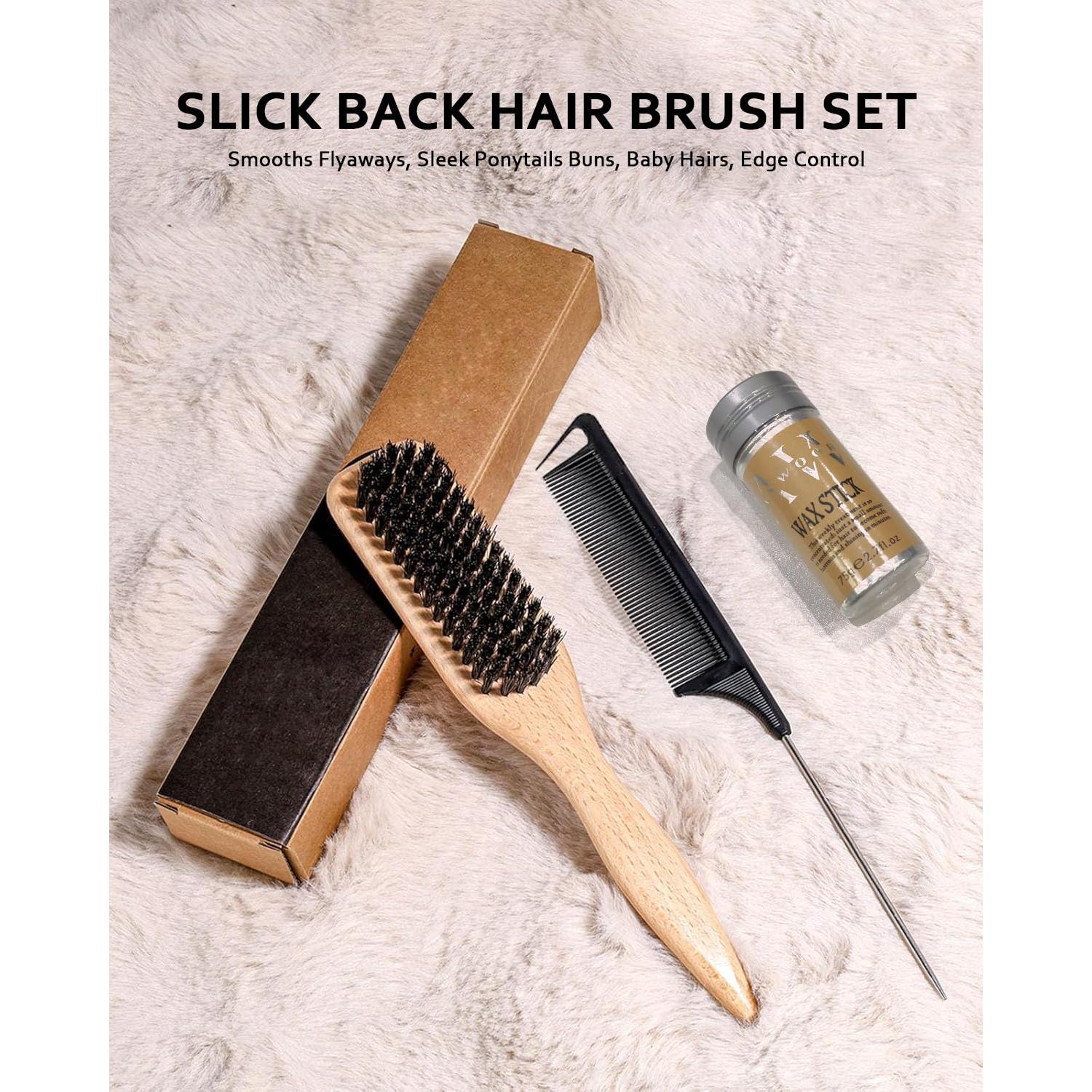 Juego de Cepillo y Cera para Cabello Slick Back AnWoor