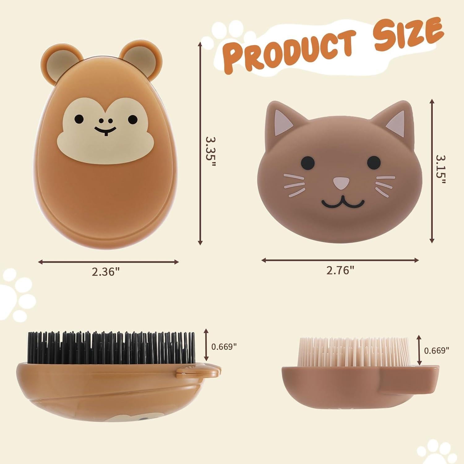 Cepillo para Cabello Antiestático Gato&Mono 10.9x8.2cm