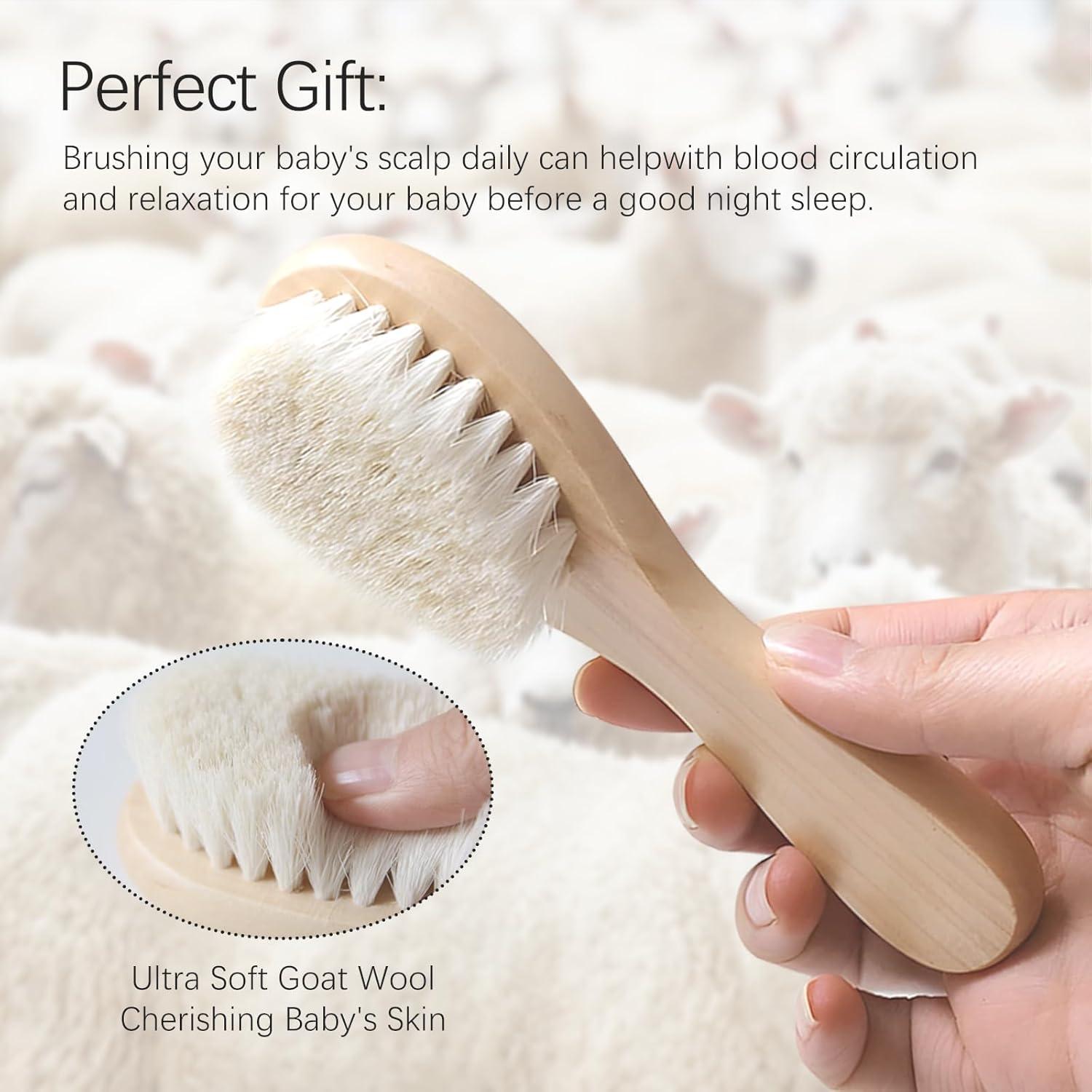 Kit de Cuidado para Bebés Jaasuee - Cepillo y Peine de Madera