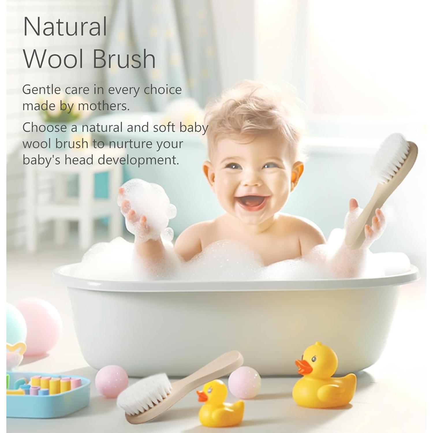 Kit de Cuidado para Bebés Jaasuee - Cepillo y Peine de Madera