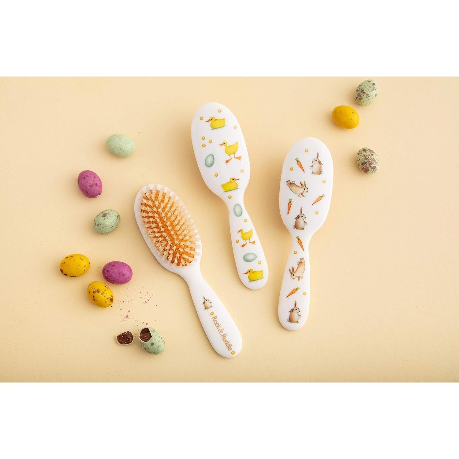 Cepillo de Pelo Natural Rock & Ruddle Conejitos 17.5cm