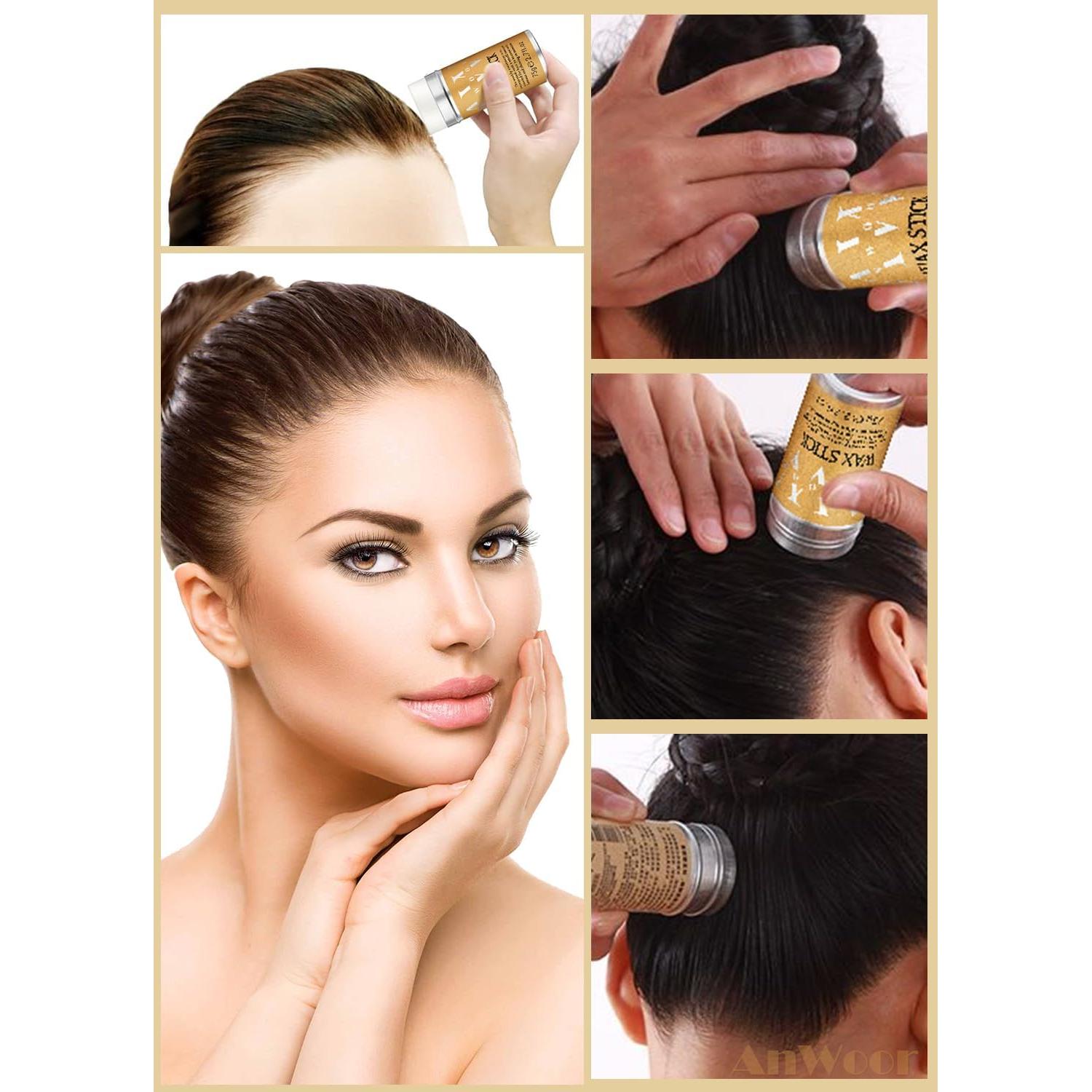 Kit de Estilo de Cabello AnWoor: Cera, Cepillo y Peine 4 Piezas