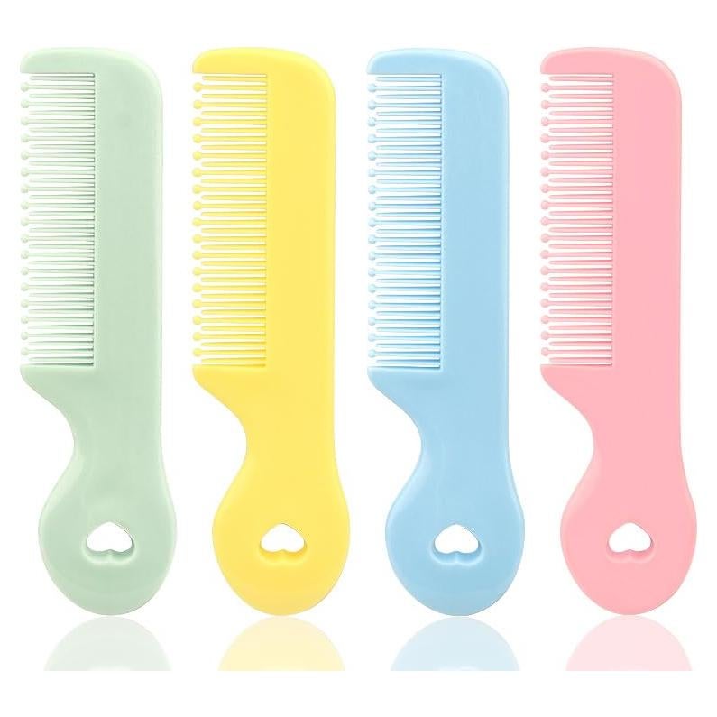 Set de 4 Peines Coloridos Jinshining para Bebés - Punta Redonda
