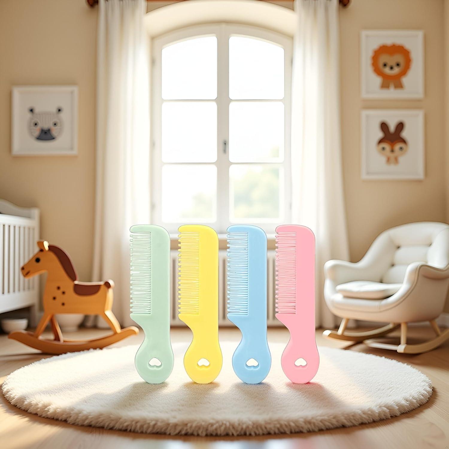 Set de 4 Peines Coloridos Jinshining para Bebés - Punta Redonda