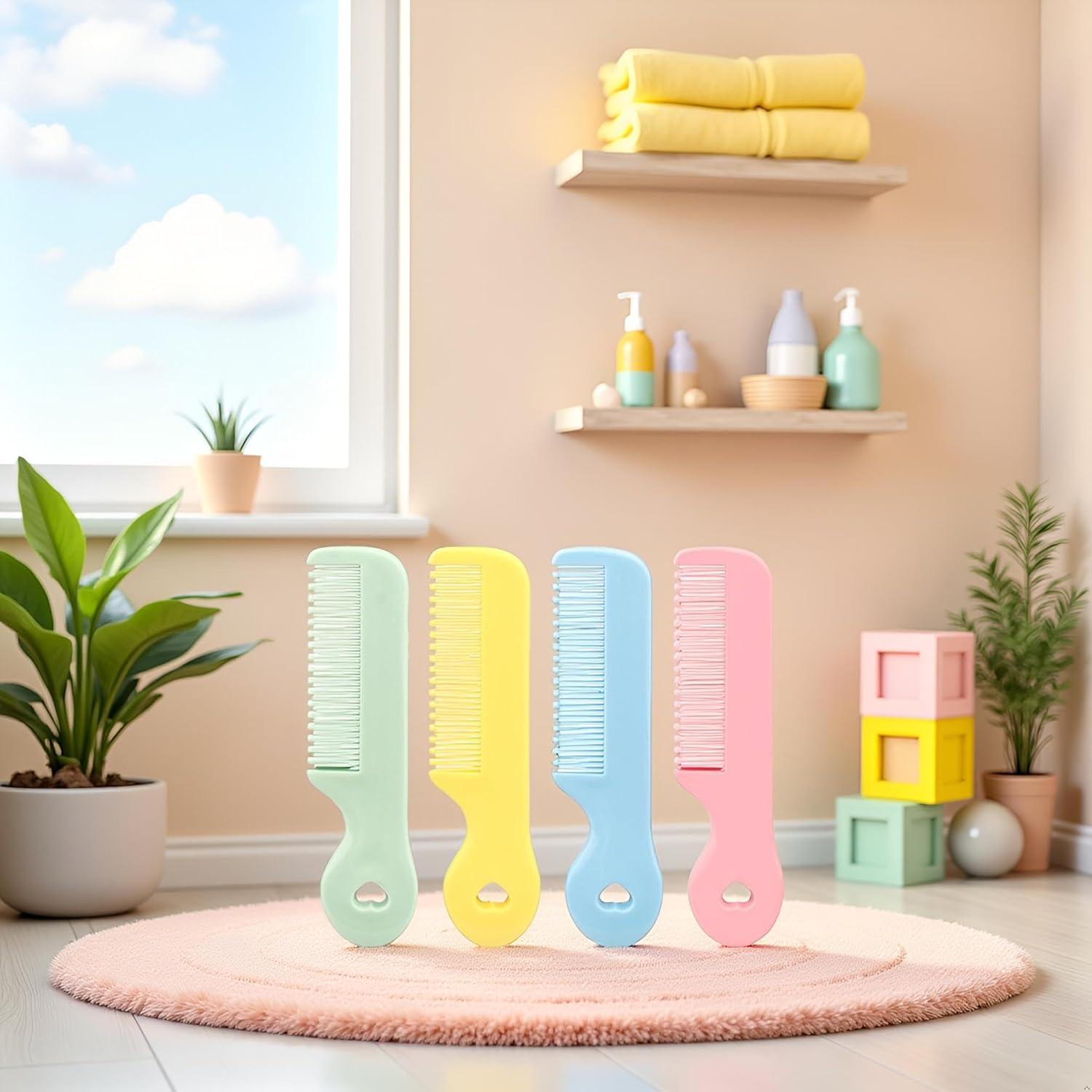 Set de 4 Peines Coloridos Jinshining para Bebés - Punta Redonda