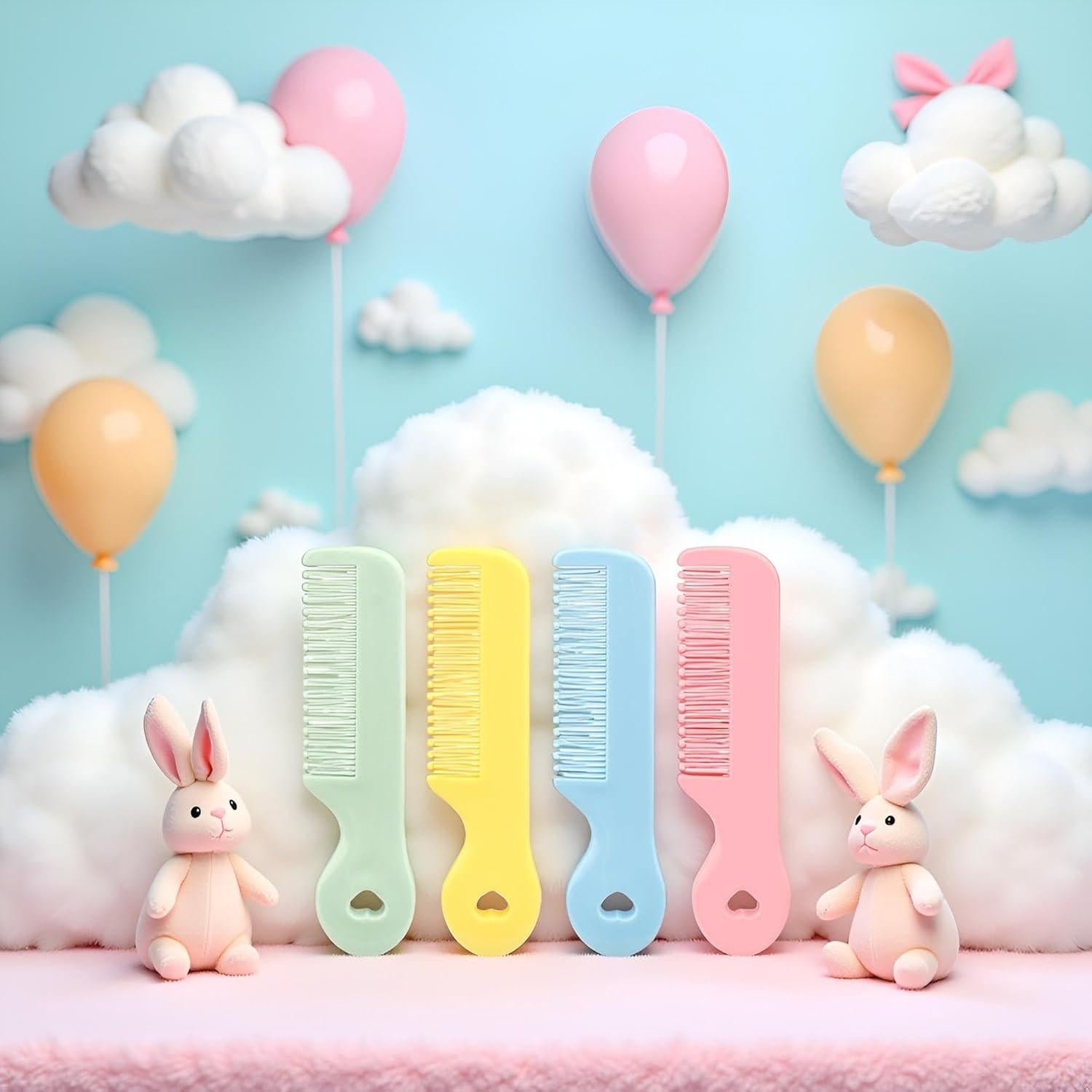 Set de 4 Peines Coloridos Jinshining para Bebés - Punta Redonda