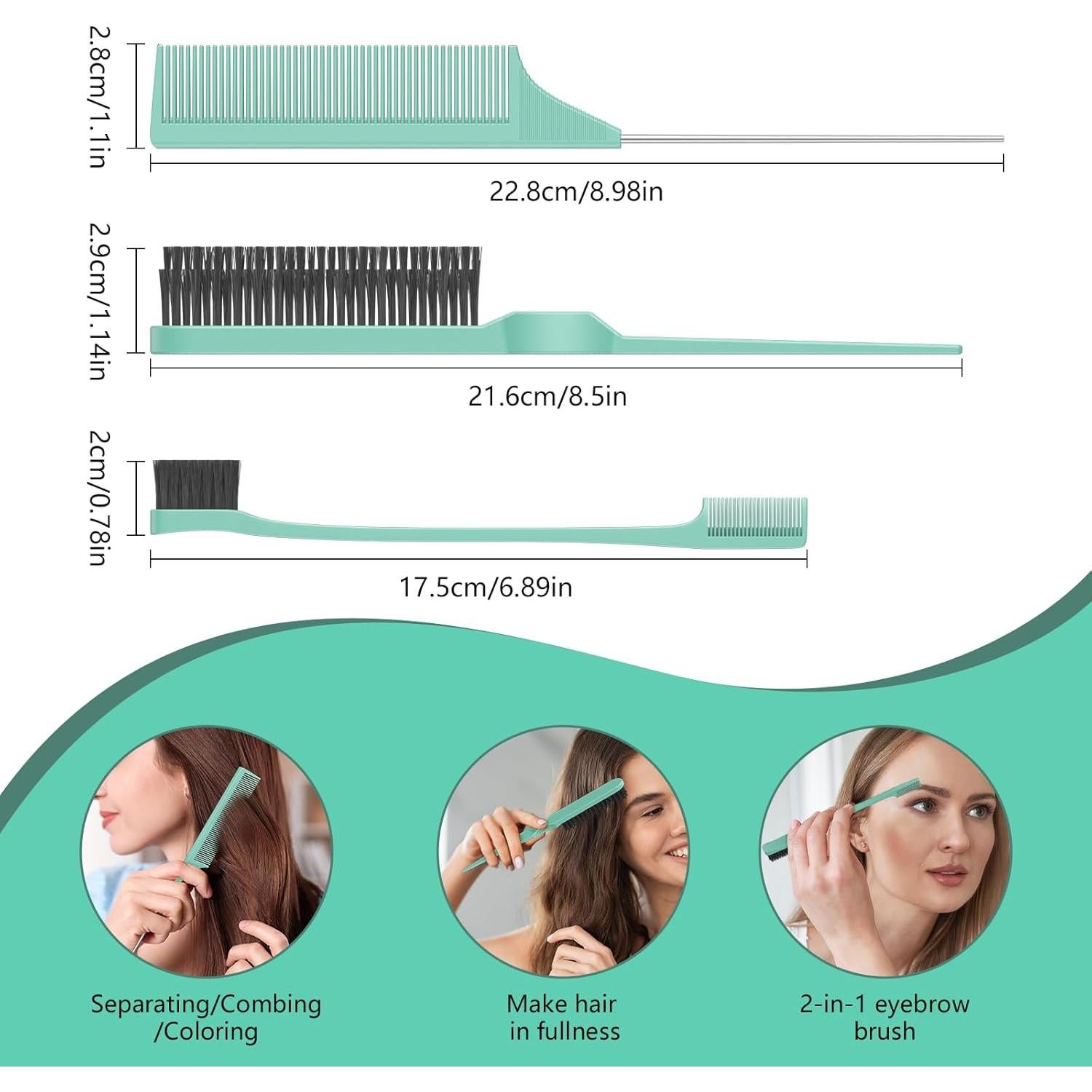 Cepillo Definidor de Rizos HEZ Verde - 4 Piezas Multifuncional