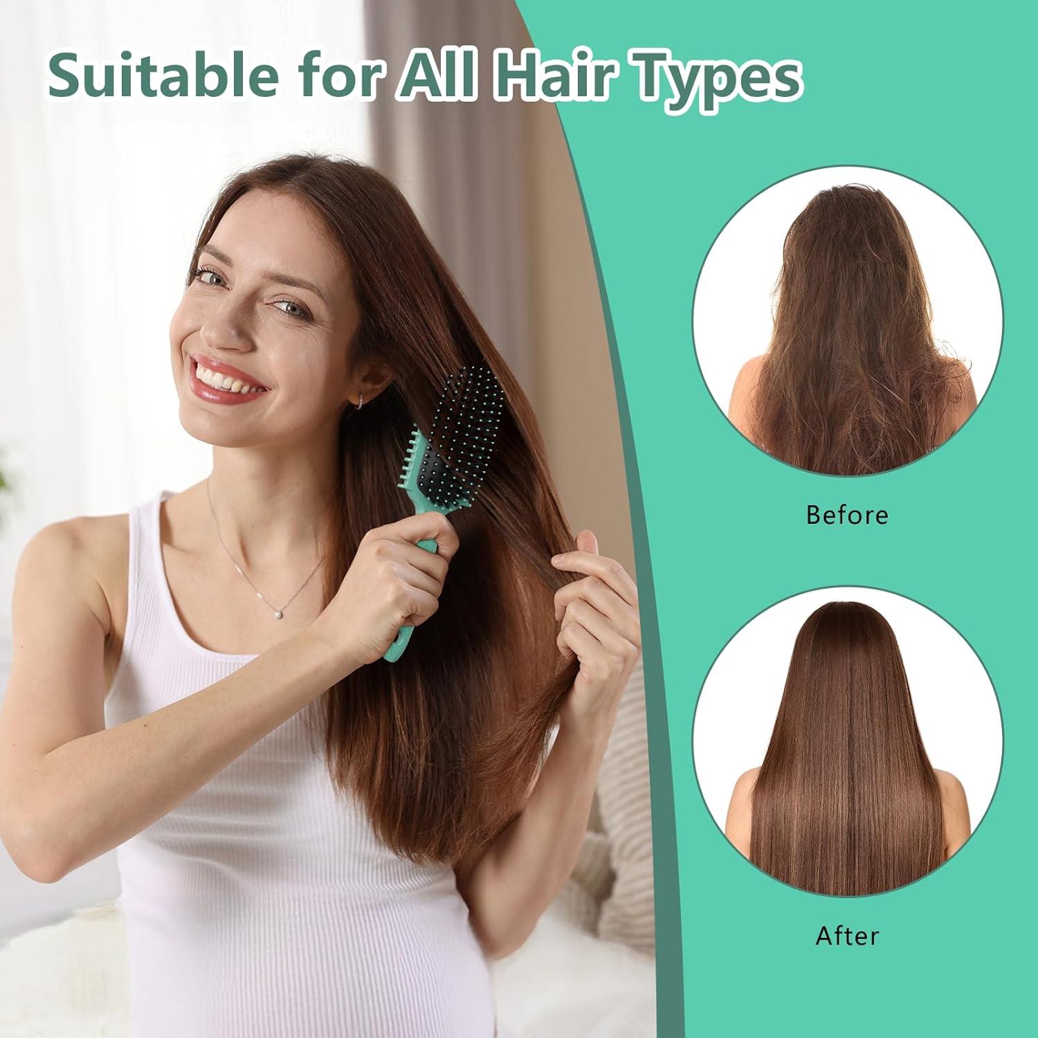 Cepillo Definidor de Rizos HEZ Verde - 4 Piezas Multifuncional