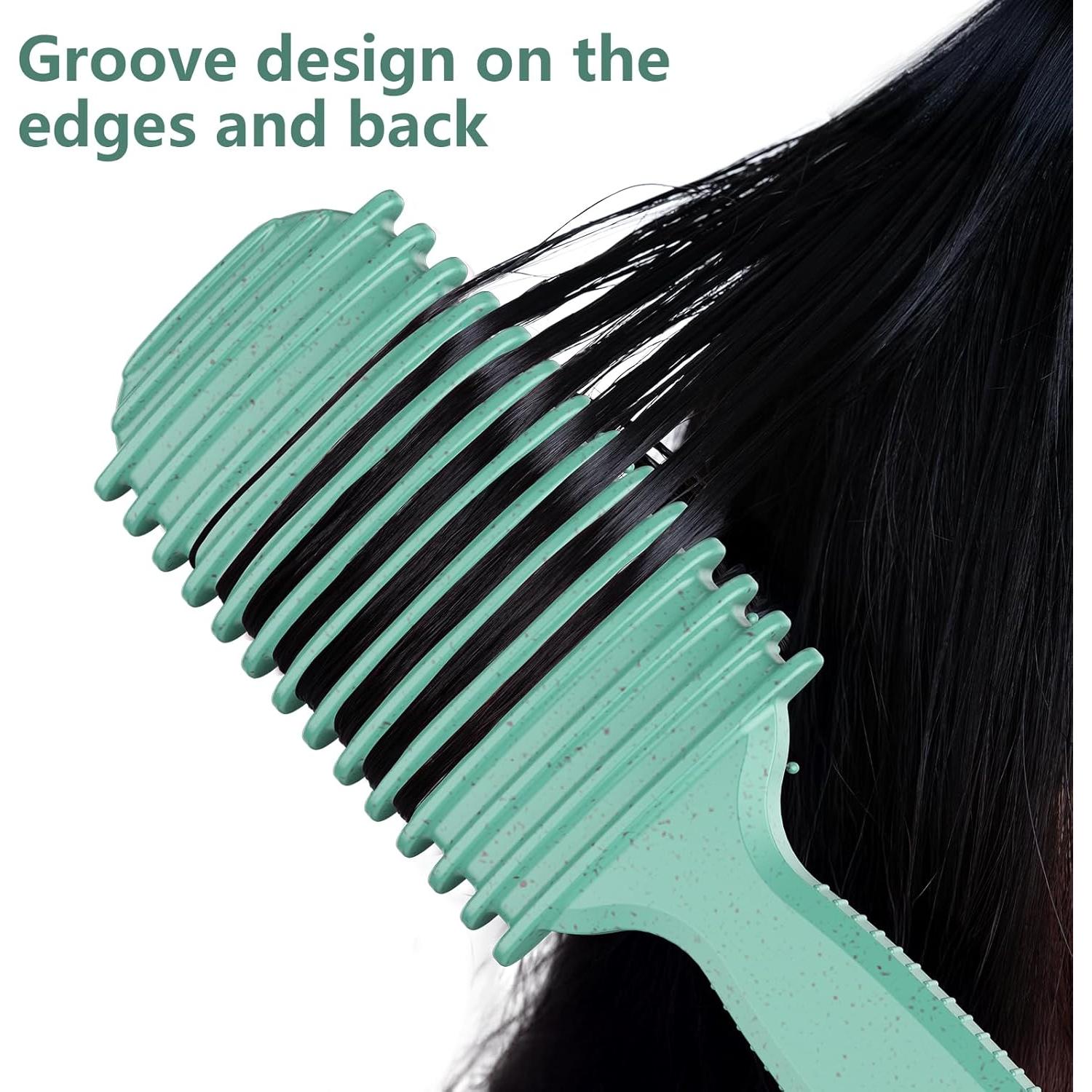 Cepillo Definidor de Rizos HEZ Verde - 4 Piezas Multifuncional