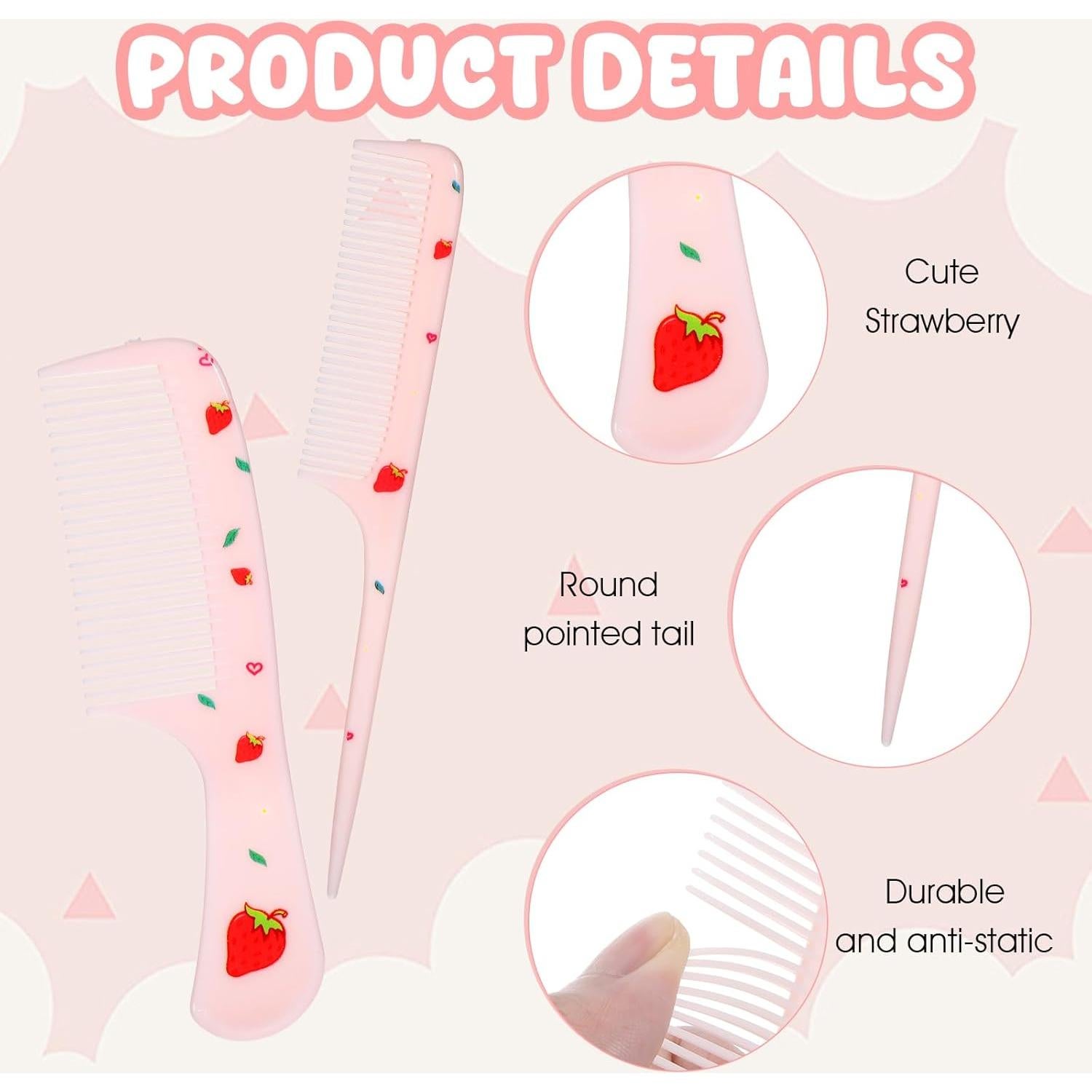 Juego de Peines para Bebé LLOUSSAK Rosa - 2 Piezas Antiestáticas