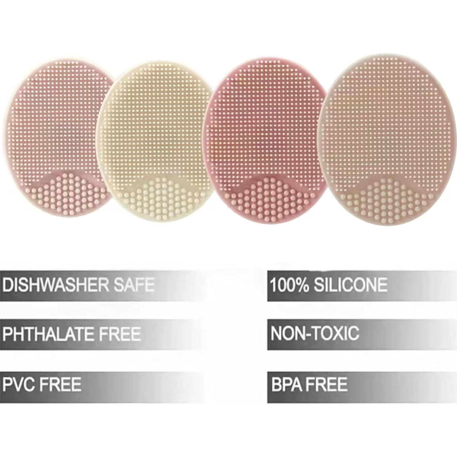 Cepillo de Baño de Silicona PandaEar para Bebés - Rosa, 4 Piezas