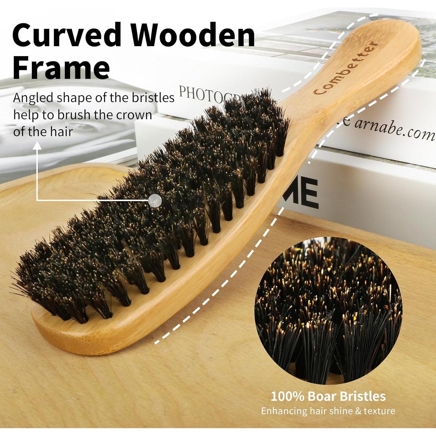 Cepillo de Cerdas de Jabalí Combetter - Alisador Mediano 19cm