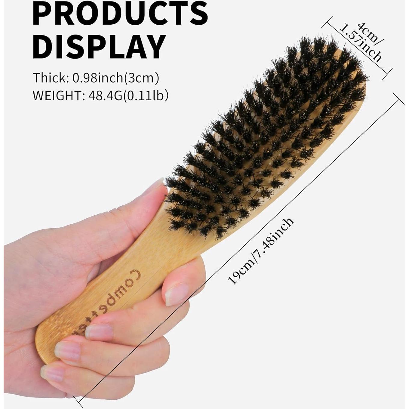 Cepillo de Cerdas de Jabalí Combetter - Alisador Mediano 19cm