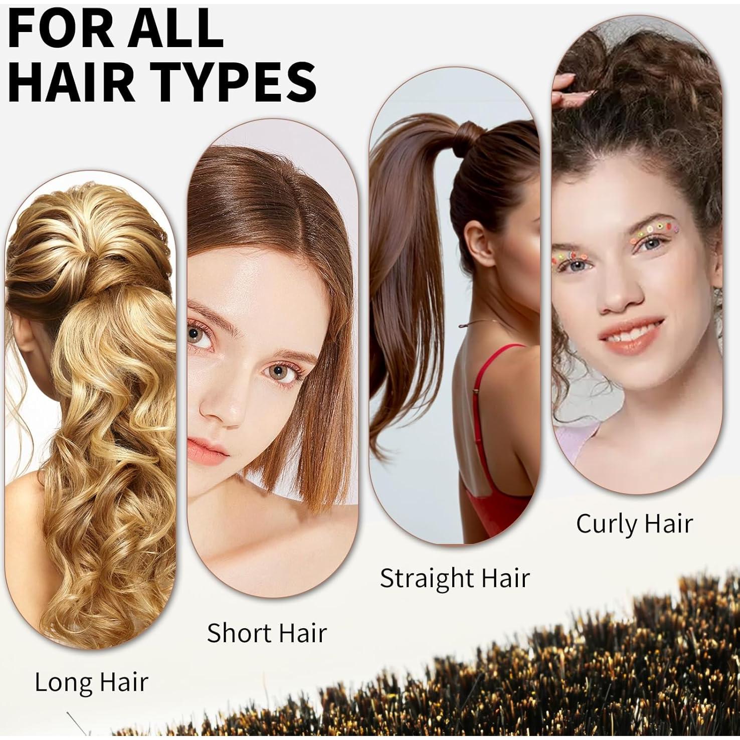 Cepillo de Cerdas de Jabalí Combetter - Alisador Mediano 19cm