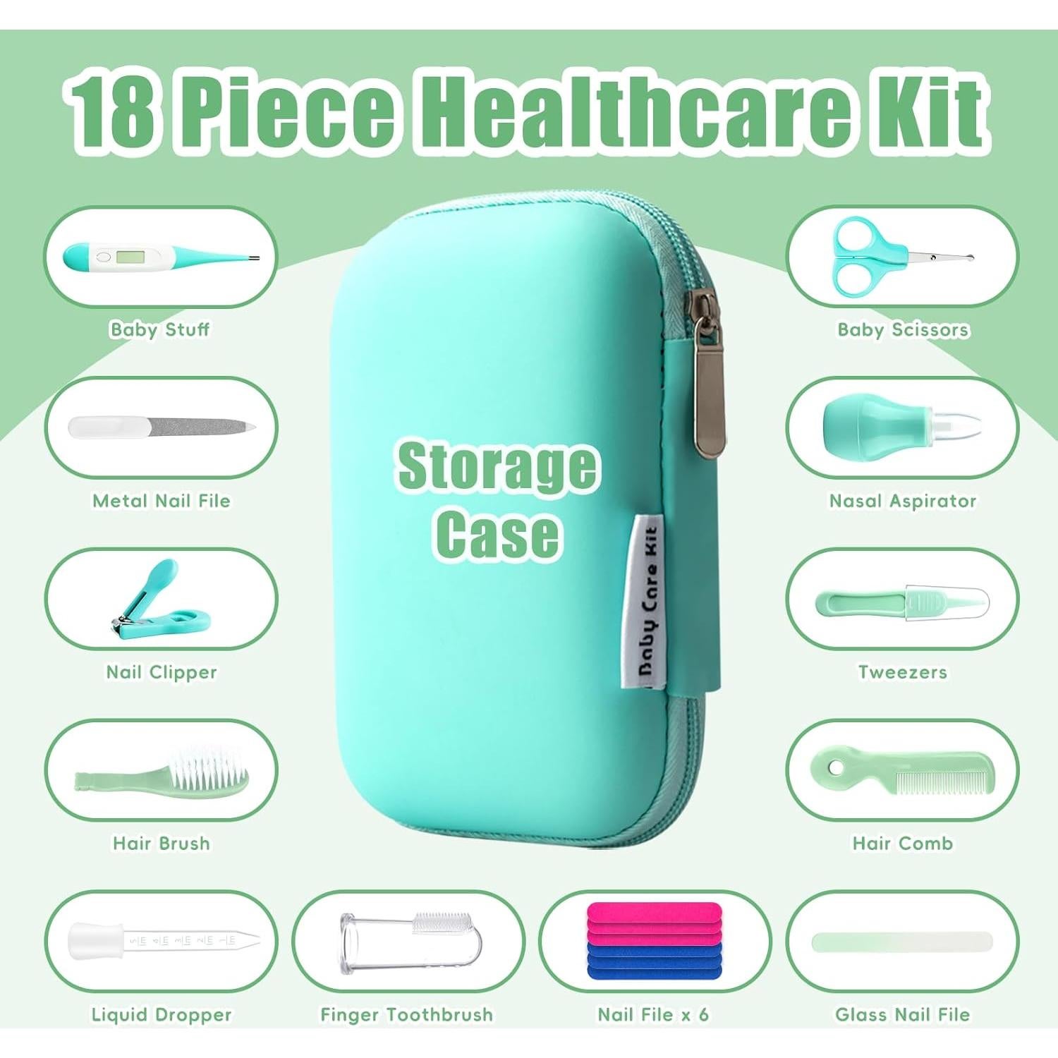 Kit de Cuidado para Bebés Qunlions 18 en 1 Verde