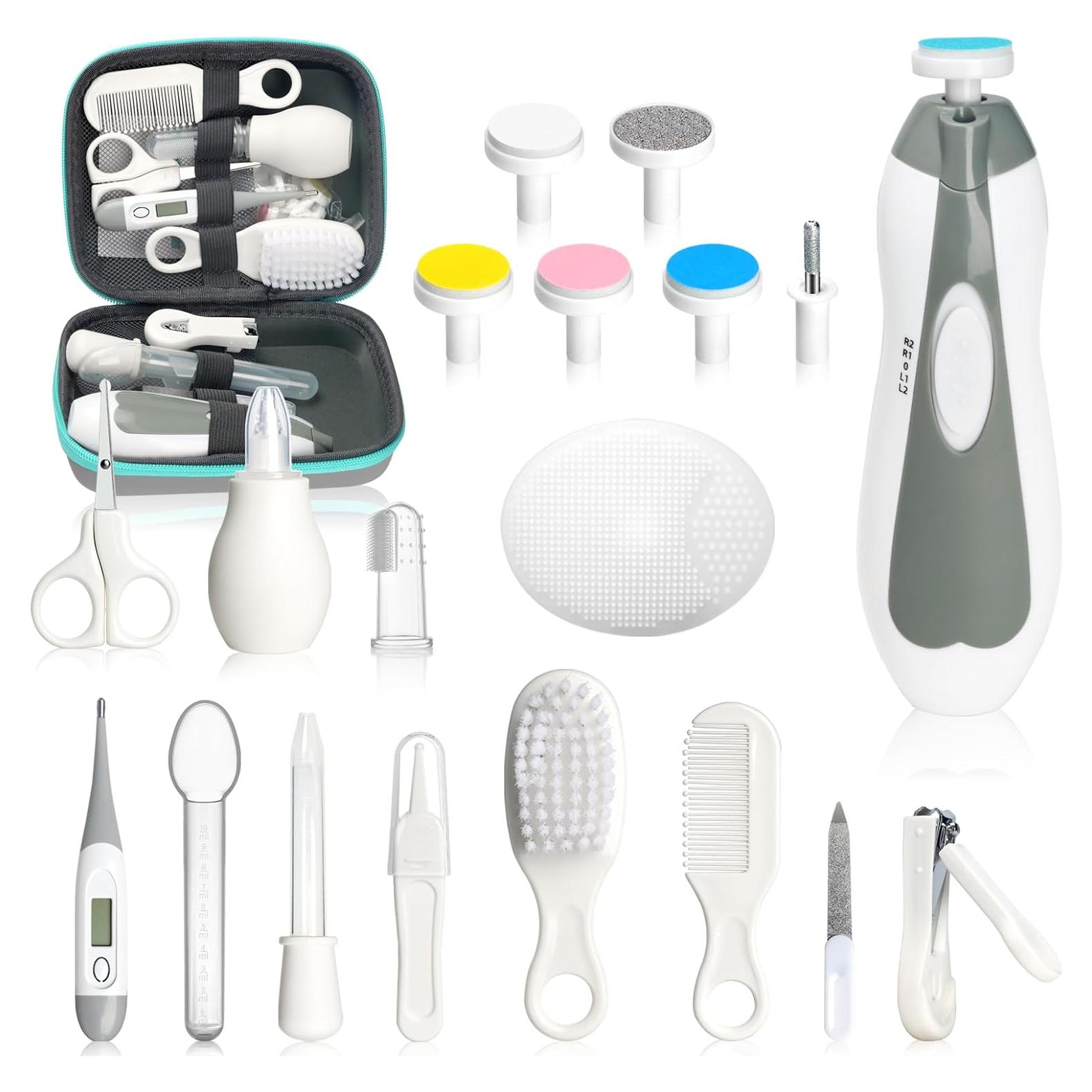 Kit de Aseo para Bebés UHFi 20 en 1 Gris Blanco