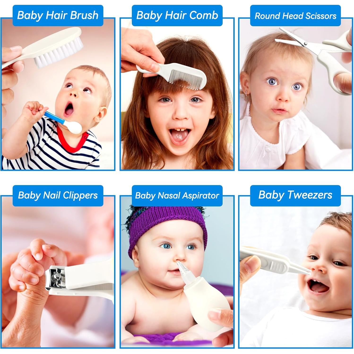 Kit de Aseo para Bebés UHFi 20 en 1 Gris Blanco