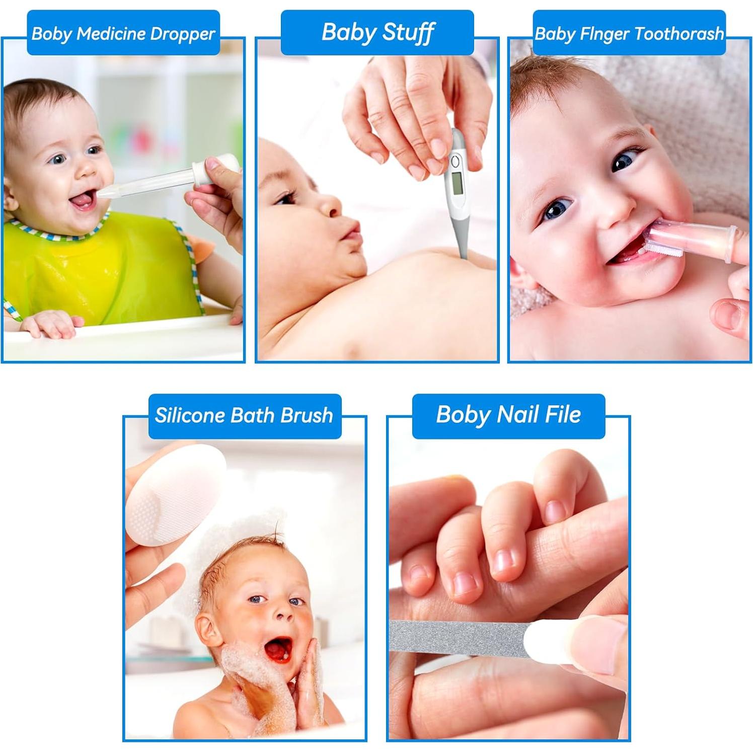 Kit de Aseo para Bebés UHFi 20 en 1 Gris Blanco