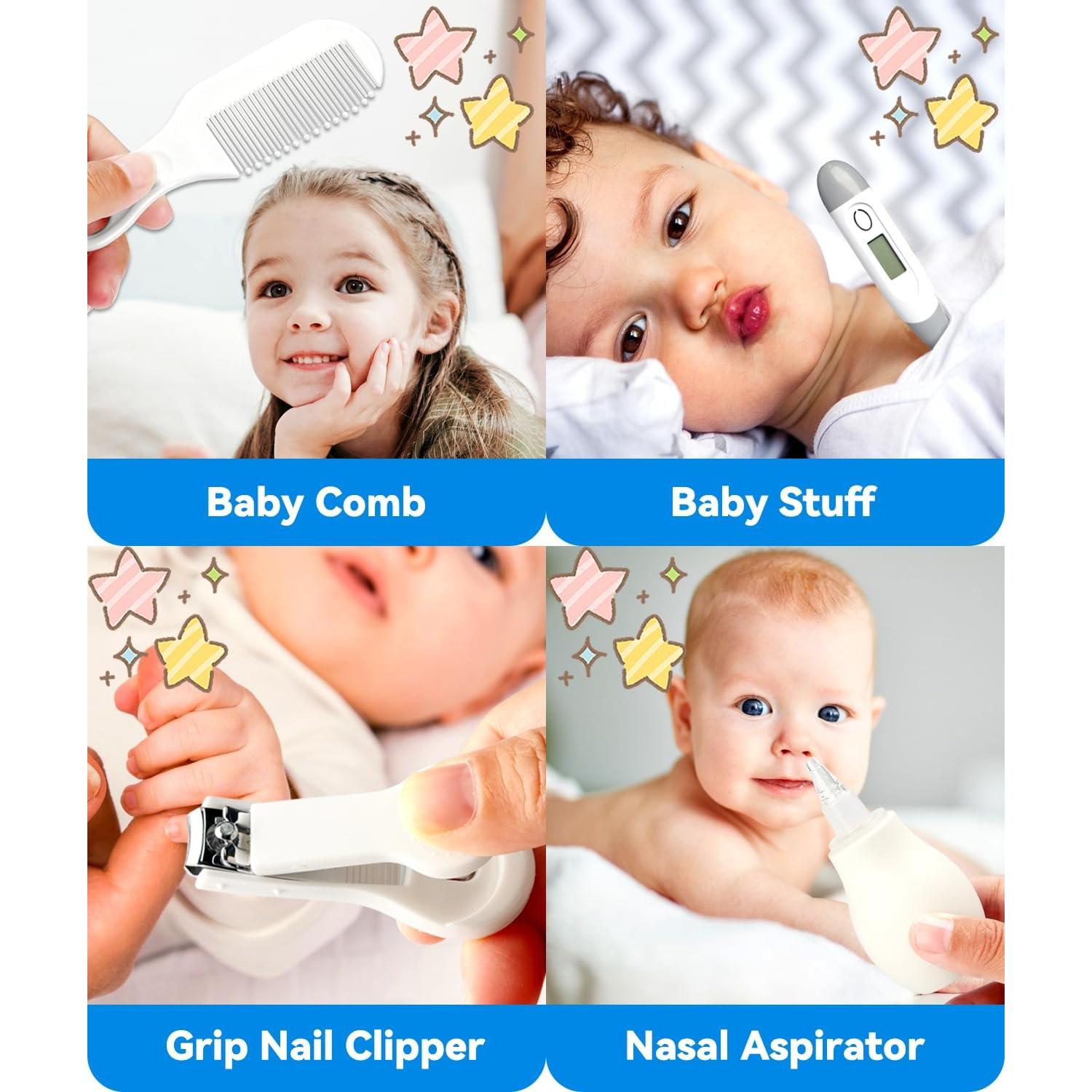 Kit de Aseo para Bebés UHFi 20 en 1 Gris Blanco