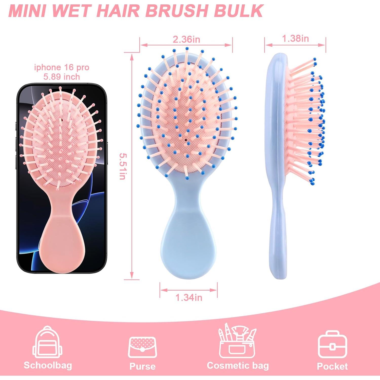 HOFASON Mini Cepillo Desenredante 3 Pcs para Viajes - 13.97 cm