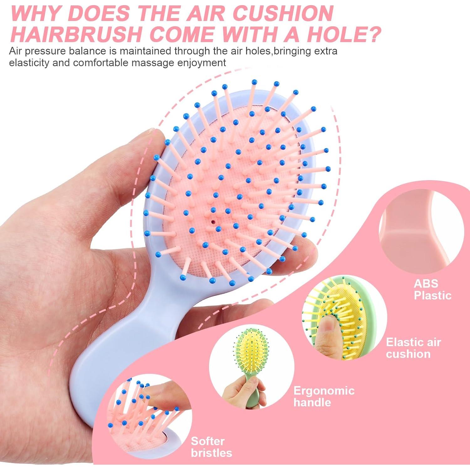 HOFASON Mini Cepillo Desenredante 3 Pcs para Viajes - 13.97 cm