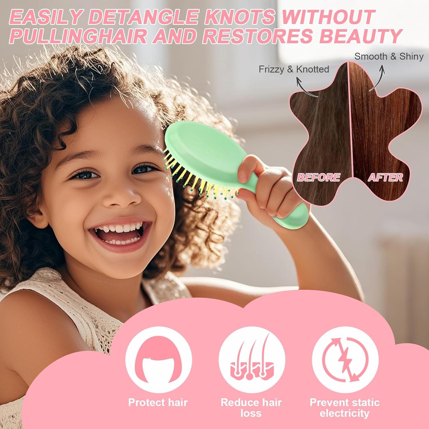 HOFASON Mini Cepillo Desenredante 3 Pcs para Viajes - 13.97 cm