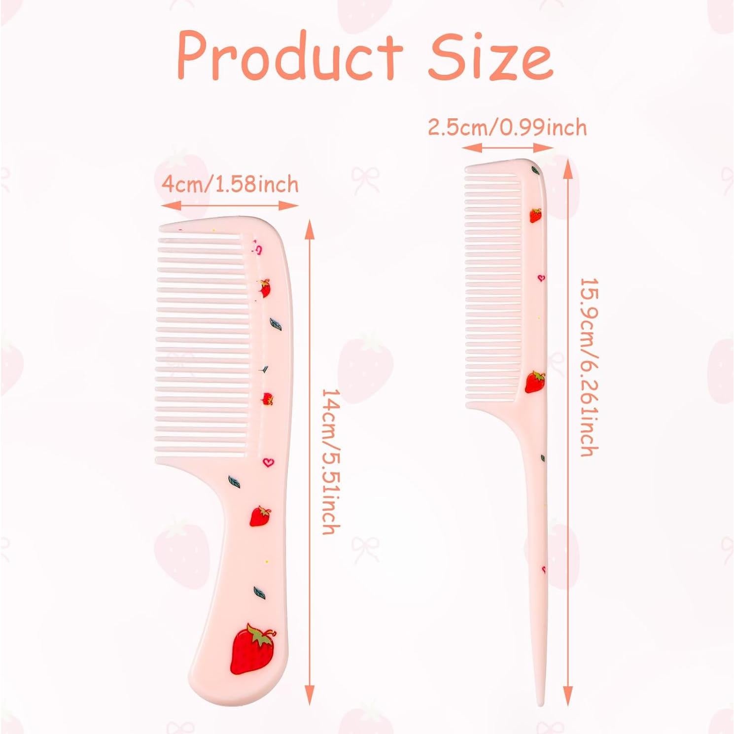 Juego de 2 Peines Lindos BOXOB Rosa para Niños y Niñas