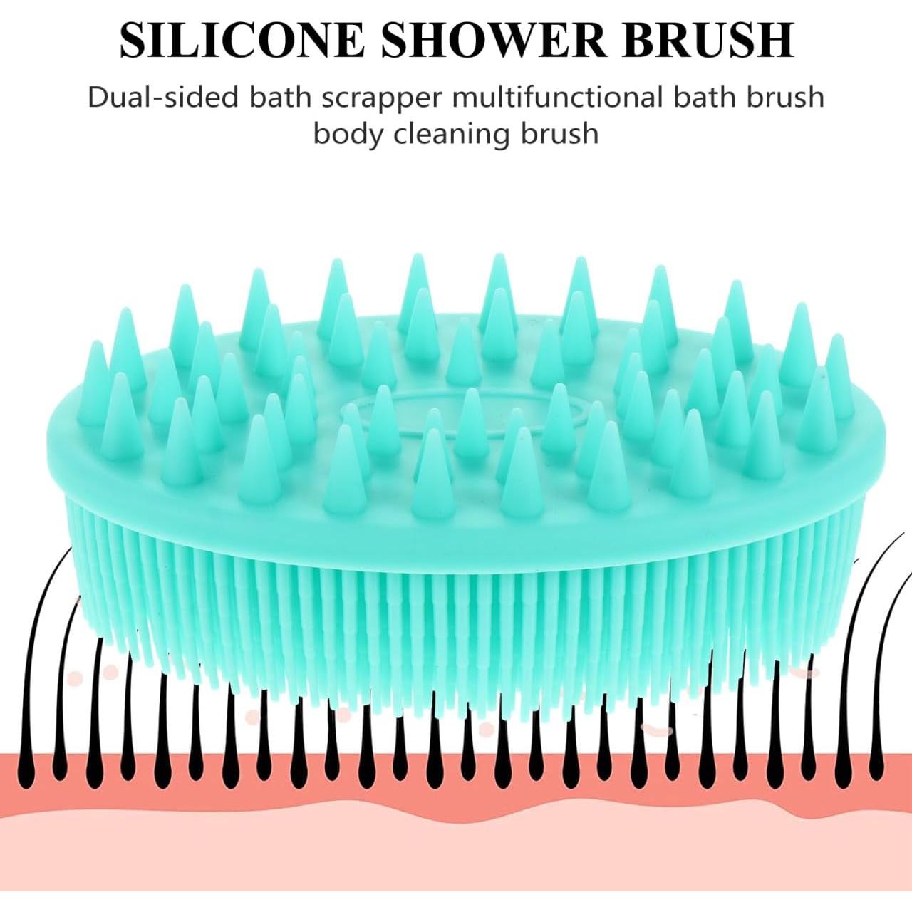 Cepillo de Baño de Silicona HEALLILY Doble Cara 12x8cm