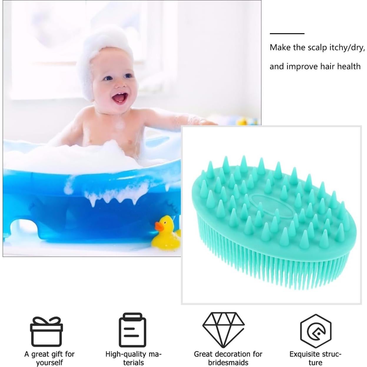 Cepillo de Baño de Silicona HEALLILY Doble Cara 12x8cm