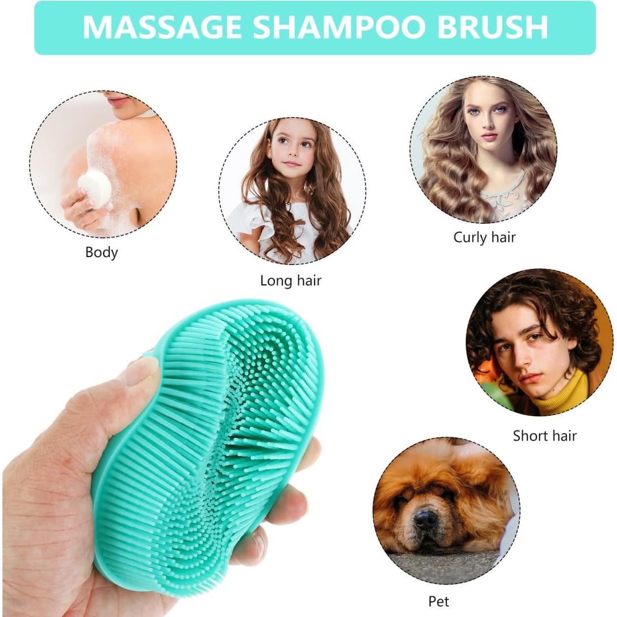 Cepillo de Baño de Silicona HEALLILY Doble Cara 12x8cm