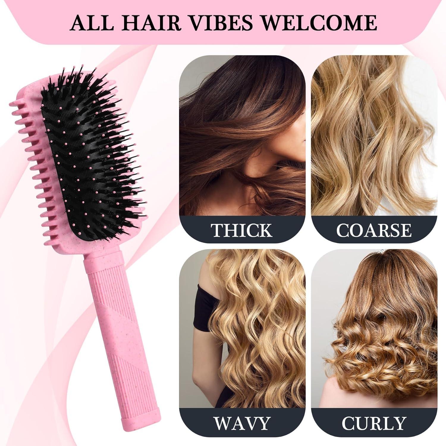 Cepillo Definidor de Rizos Rosa Auhrjomra - Antifrizz y Voluminoso