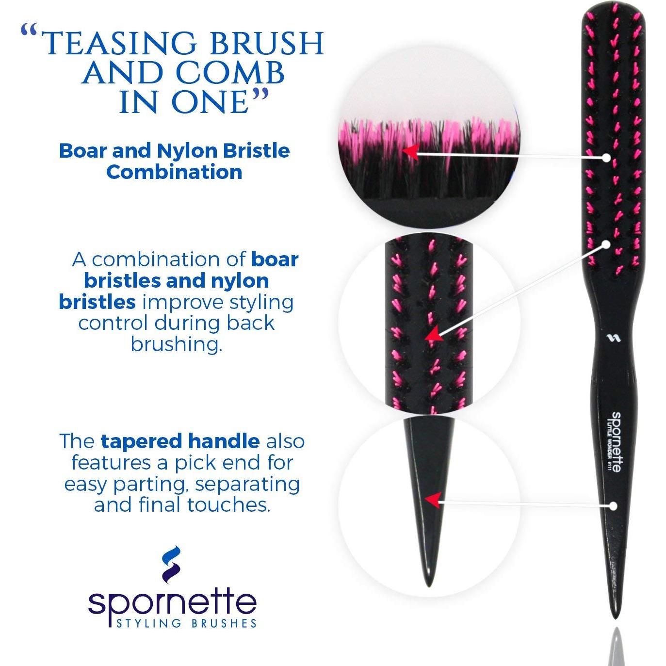 Cepillo Pequeño Spornette de Cerdas de Jabalí y Nylon - 22.86 cm