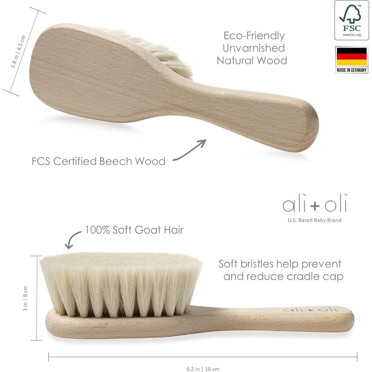 Cepillo de Madera para Bebés Ali+Oli con Lufa - Suave y Natural