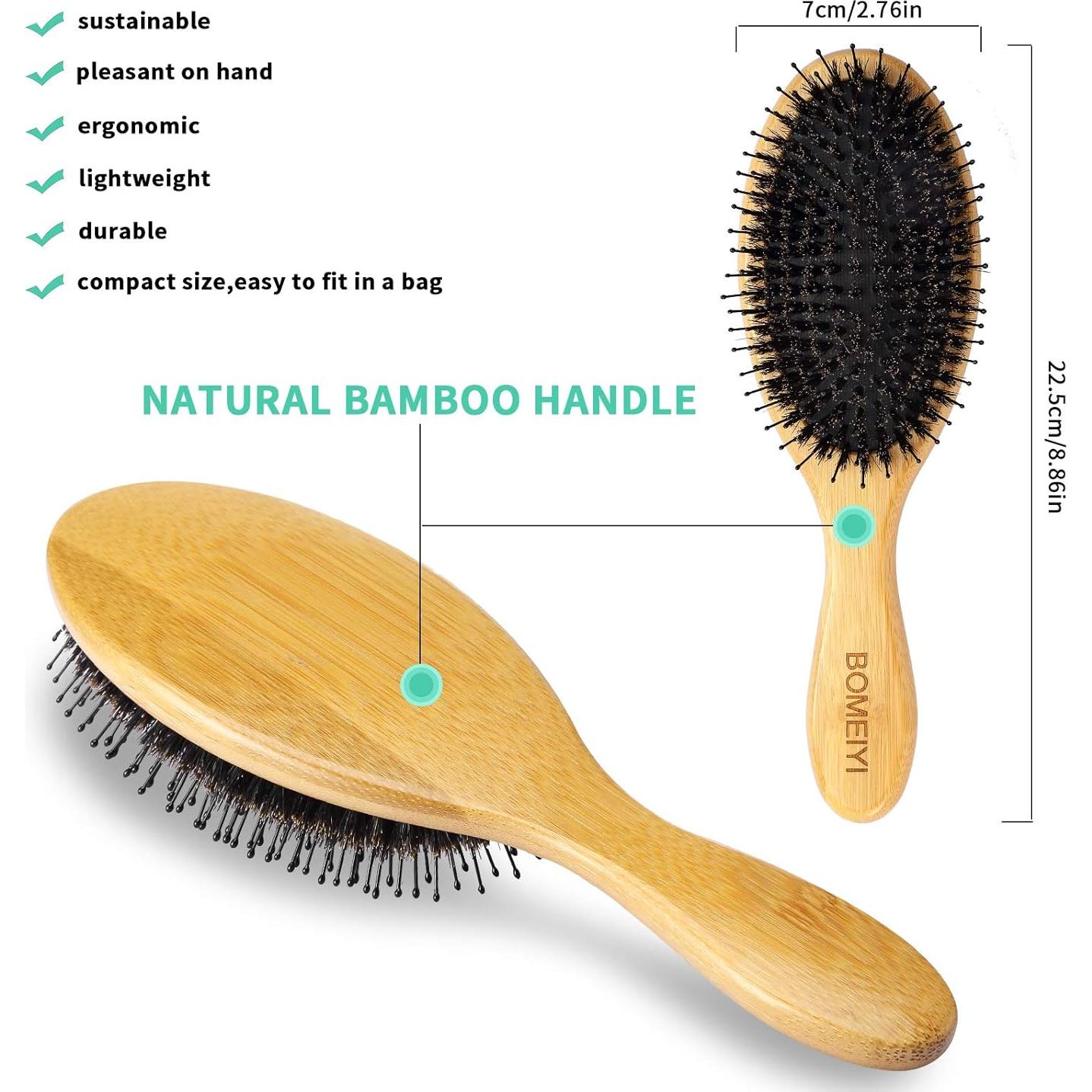 Cepillo de Cerdas de Jabalí BOMEIYI para Todo Tipo de Cabello