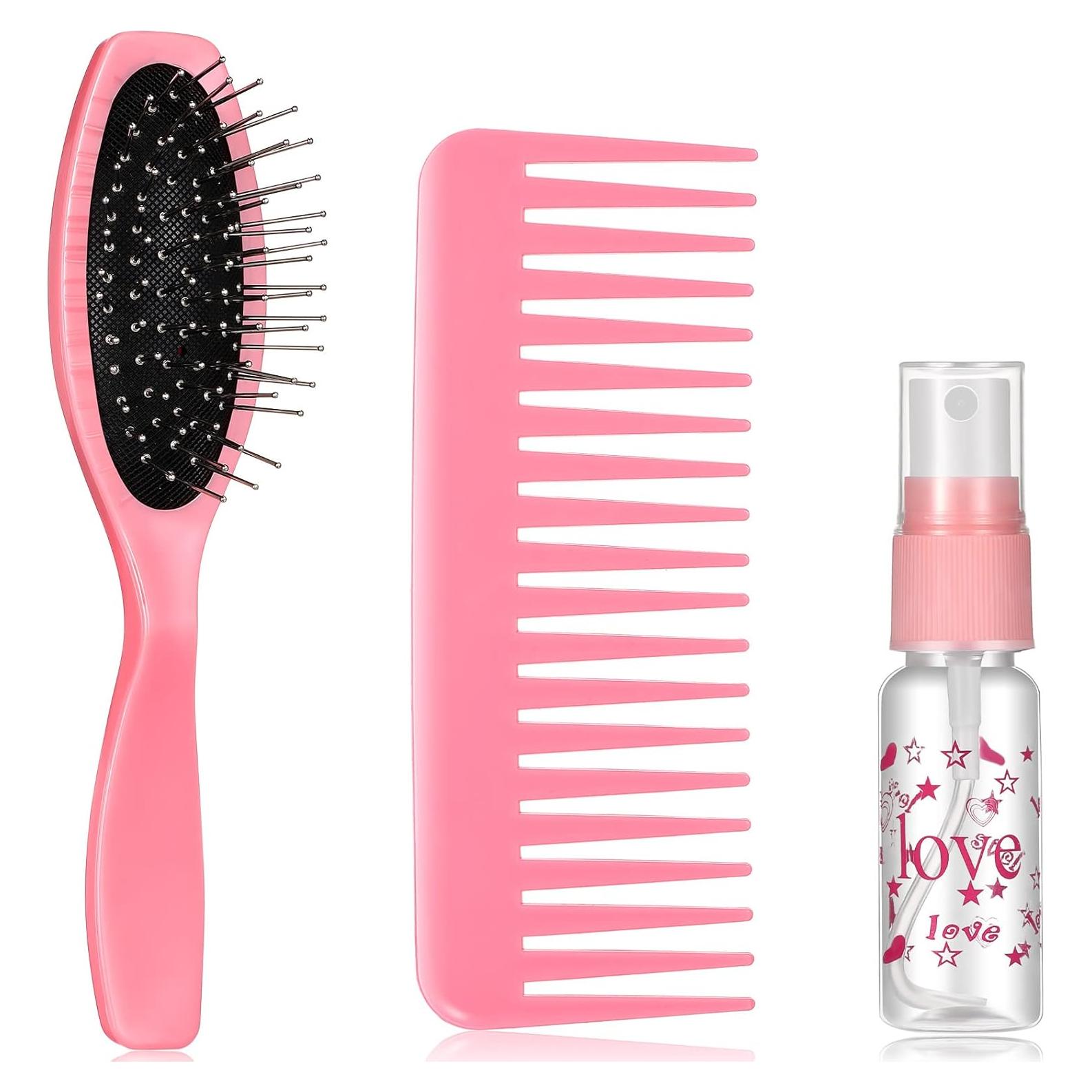 Set de Cepillos para Pelucas de Muñeca Civaner 3 Piezas Rosa